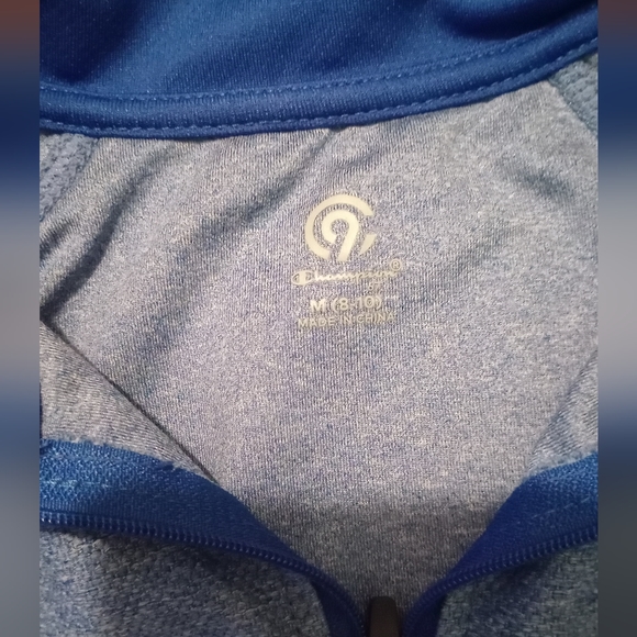 Champion C9 boys performance 1/4 zip jacket youth size med 8/10 3 tone blue - Picture 2 of 3